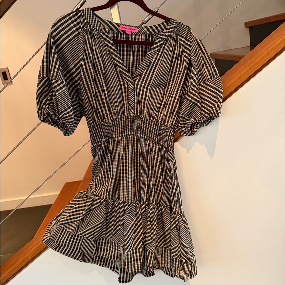 Black and White Checkered Betsey Johnson Dress